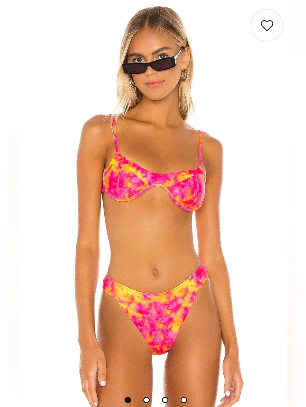 Lovers + Friends Kolbie Bikini Set In Sunset Tie Dye Size Large